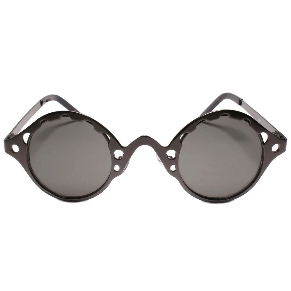 Classy Exotic Mens Womens Retro Steampunk Fashion Round Gunmetal Sunglasses